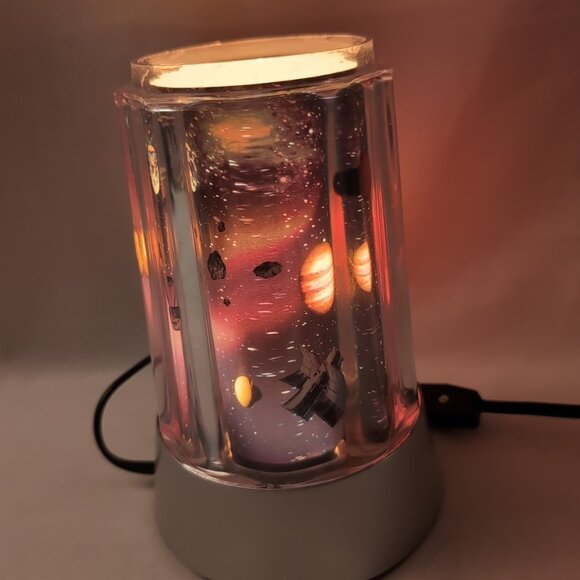 2003 Rabbit Tanaka Rotating Space Lamp NO TOP LID WORKING Planets Galaxy Silver - Picture 9 of 16